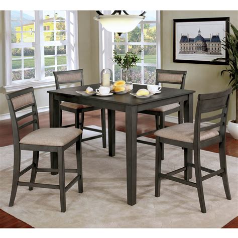 Counter Height Dining Set for 4, BTMWAY 5-Piece Bar Table and Stool Set, Wood Top & Metal Frame Dining Set with 4 Upholstered Chairs, Space saving Breakfast Nook Table Set for Small Space, Black 58 4. . 5 piece dining set walmart
